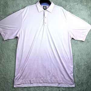 FootJoy Men’s L Pink Golf Polo Shirt Performance Stretch‎ Athletic FJ Logo